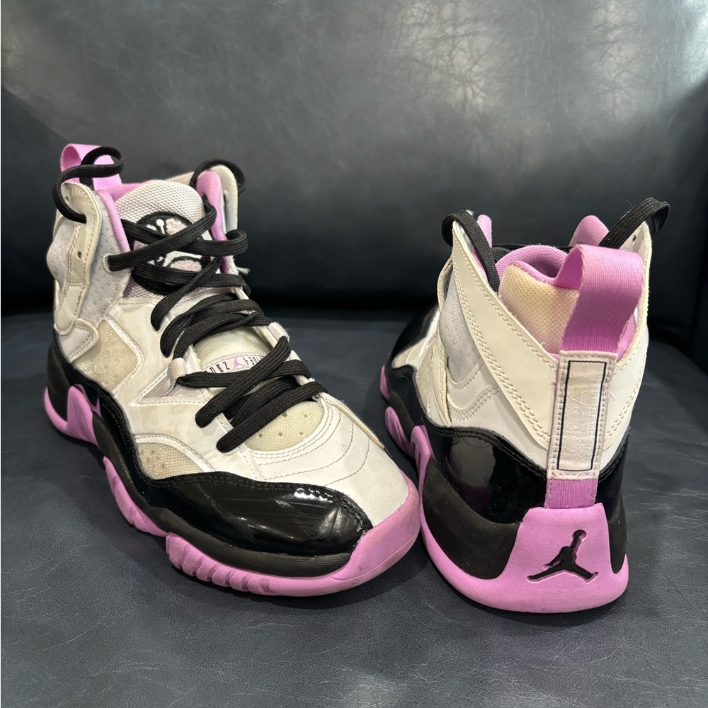 Jordan Sneakers with White and Purple Accents